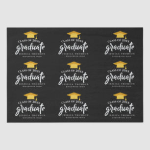 Black Gold Class of 2025 Congratulation Grad Party Seidenpapier