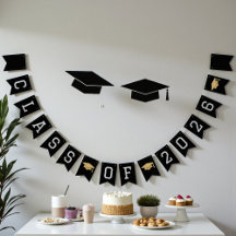 Black & Gold Class Of 2026 Graduation Party