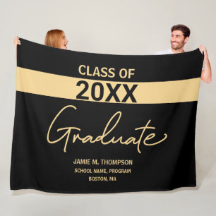 Black Gold Class Personalisiert School Abschluss Fleecedecke