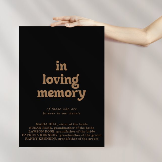 Black Gold Classic Minimal In Loving Memory Schild (Von Creator hochgeladen)