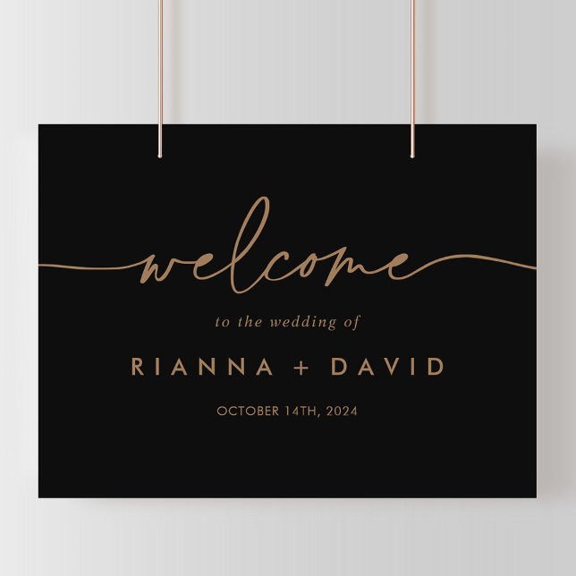 Black Gold Classic Wedding Welcome Sign Poster (Von Creator hochgeladen)