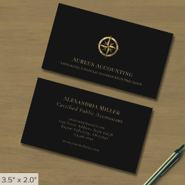Black Gold Compass Business Cards für Buchhalter Visitenkarte