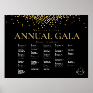 Black Gold Confetti Company Veranstaltungsdiagramm Poster