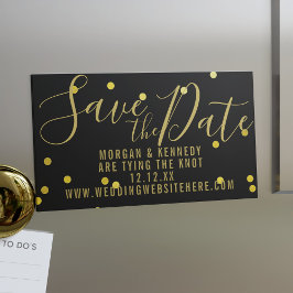 Black Gold Confetti Magnetic speichern das Date Ma Magnetkarte