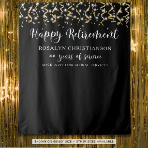 Black Gold Confetti Streamers Wandteppich