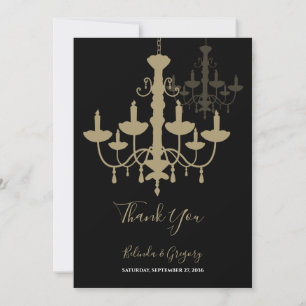 Black Gold Cronier Wedding Dankeschön Card Dankeskarte