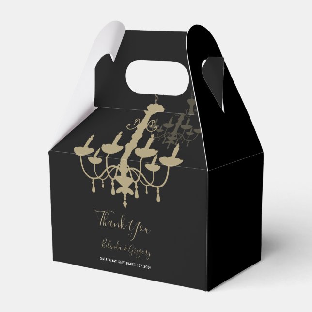 Black Gold Cronier Wedding Geschenkschachtel (Vorderseite)