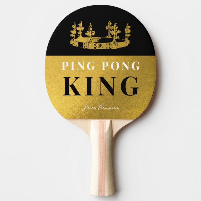 Black & Gold Crown Table Tennis King Luxury Custom Tischtennis Schläger (Vorderseite)