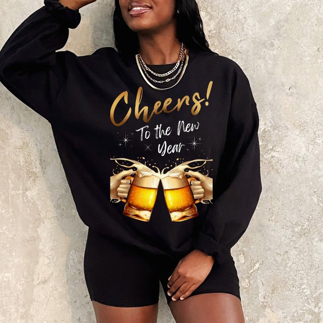 Black & Gold Crus Silvester Party 2024 Sweatshirt (Black & Gold Cheers to New Years Eve Party 2024 Sweatshirt)