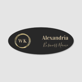 Black Gold Custom Monogram Employee Namensschild