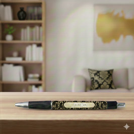 Black Gold Custom Name Dark Academia Kugelschreiber