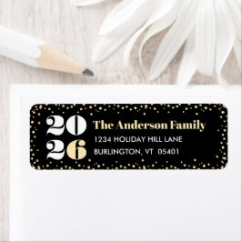 Black Gold Custom Number New Year Bold Name Modern