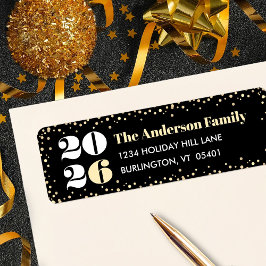 Black Gold Custom Number New Year Bold Name Modern