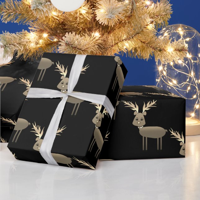 Black & Gold Dealer Weihnachtszettel Geschenkpapier (Feiertage)