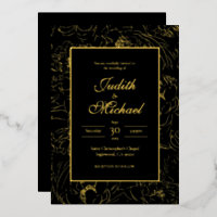 Black Gold Deluxe Abend Wedding Foil Einladung