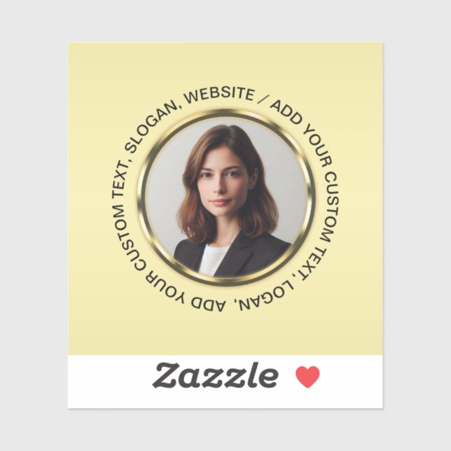 Black & gold design, Logo or Photo in gold circle, Aufkleber (Blatt)