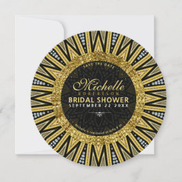 Black Gold Diamond Art Deco Glam Brautparty Einladung