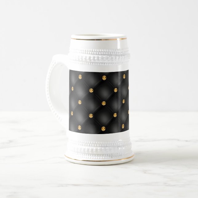 Black Gold Diamond gespeist Bierglas (Vorderseite Links)