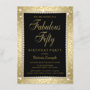 Black Gold Diamond Invitation fabuleuse 50 Anniver