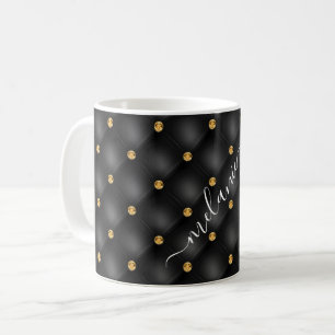 Black Gold Diamond tuftet Ihre Name Coffee Tasse
