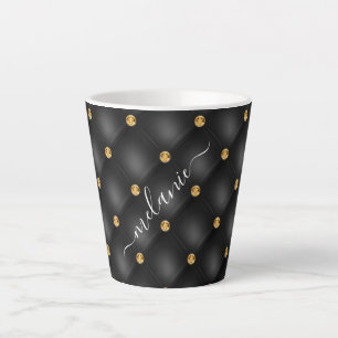 Black Gold Diamond tuftet Ihren Namen Latte Tasse 