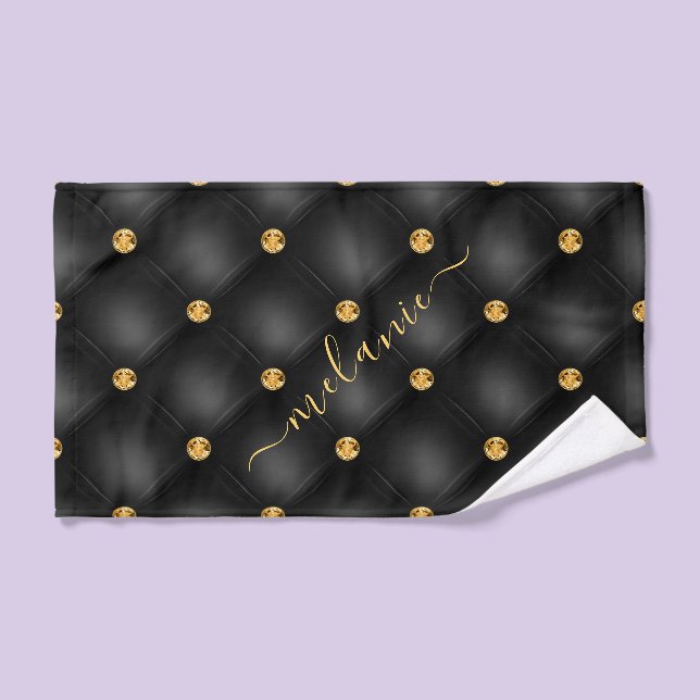 Black Gold Diamonds Tufted Bath Handtücher Individ (Handtuch)