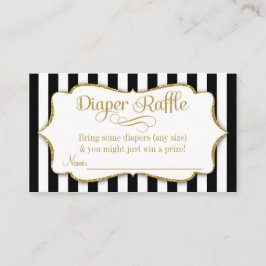 Black Gold Diaper Raffle Cards Boy Baby Dusche Begleitkarte