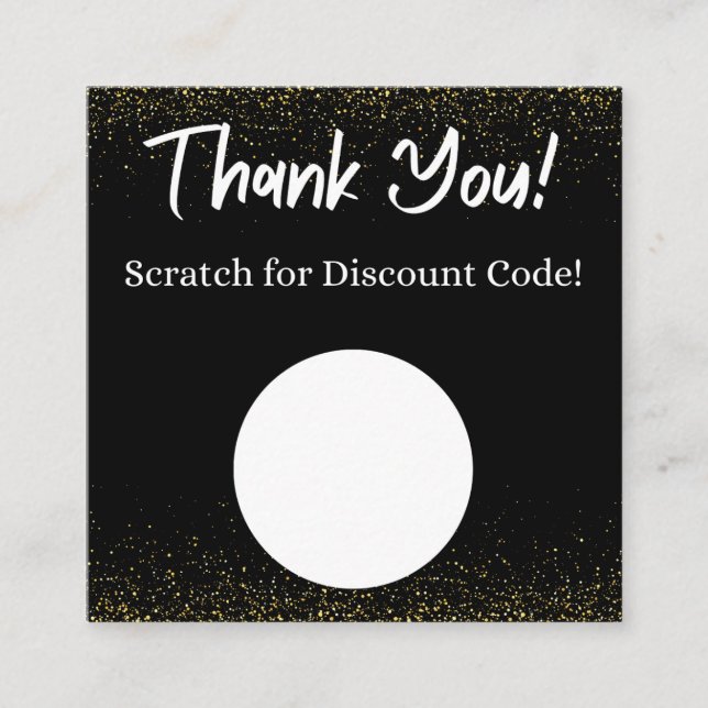 Black & Gold Discount Scratch Off Danke Karte (Vorderseite)