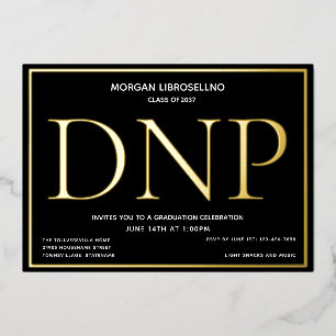 Black Gold DNP Abschluss Folieneinladung