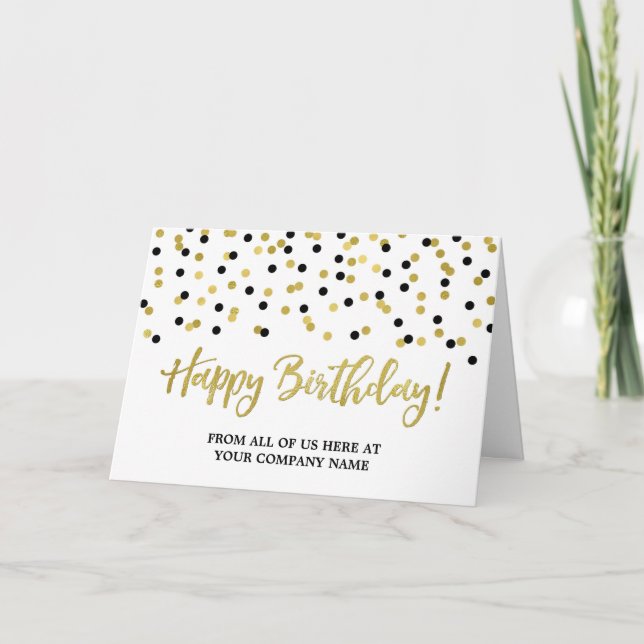 Black Gold Dots Business von der Geburtskarte der  Karte (Vorderseite)