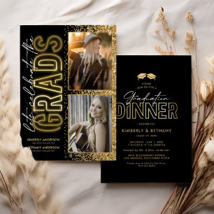 Black Gold Double Abschluss Einladung