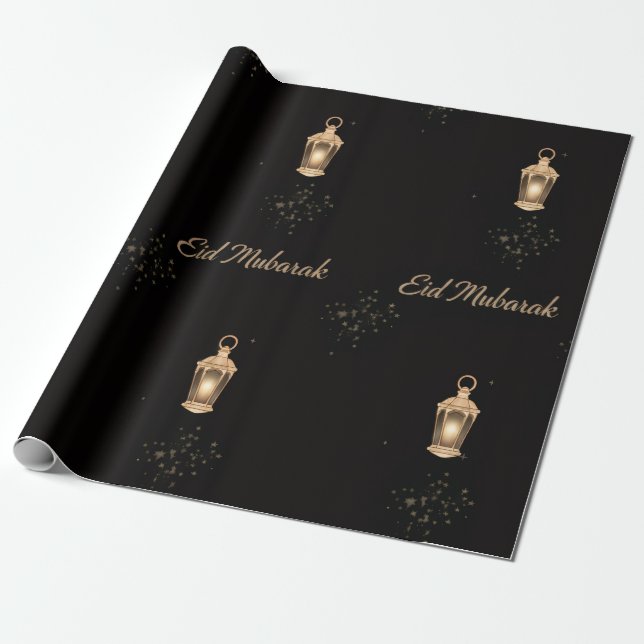 Black/Gold Eid Wrapping Paper Geschenkpapier (Ungerollt)