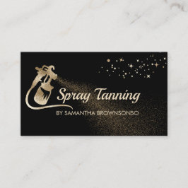 Black Gold Elegant Calligraphy Tan Spray Visitenkarte
