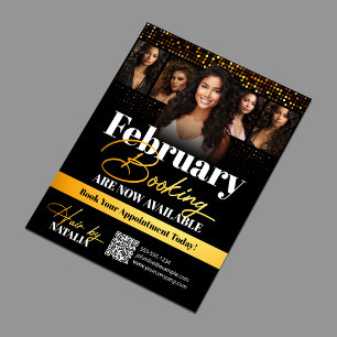 Black Gold Elegant Haarstylist Terminbuchung Flyer