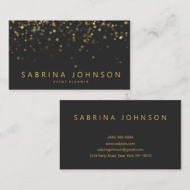 Black Gold Elegant Party Planner Business Card Visitenkarte