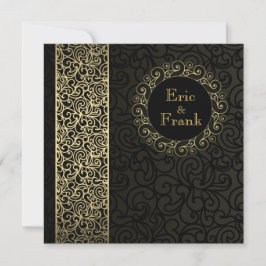 Black Gold Elegante Einladung zur Hochzeit