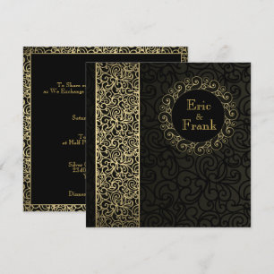 Black Gold Elegante Einladung zur Hochzeit