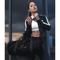 Black Gold Elegante Mit Monogramm Gym Sports Trave