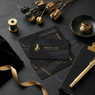 Black Gold Elegante Mode Designer Boutique Visitenkarte