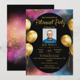 Black Gold Elegante Rentirement Party Einladung