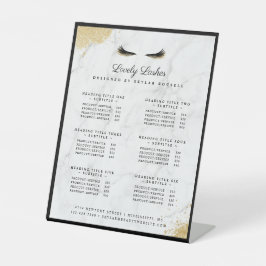 Black & Gold Eyelash Beauty Salon Service List Sockelschild