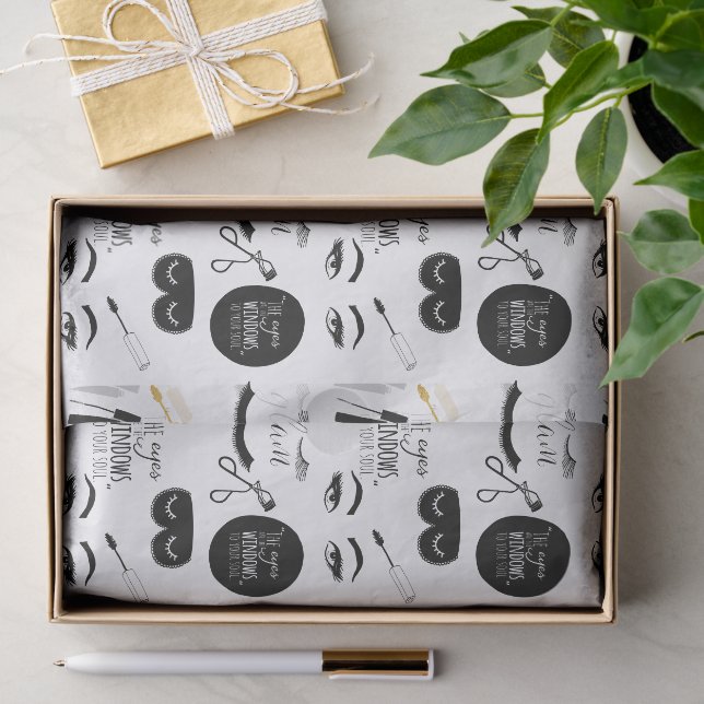 Black Gold Eyelashes Glam Birthday Seidenpapier (Geschenk)