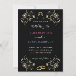 Black Gold Faire-part de mariage votre propre conc