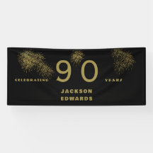 Black & Gold Fireworks 90. Black Birthday Party