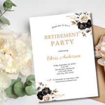 Black Gold Floral Elegantes Party Modernes Altenhe