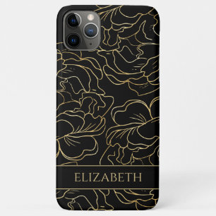 Black Gold Floral Personalisiert Case-Mate iPhone Hülle