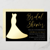 Black Gold Foil Dress Silhouette Brautparty