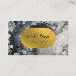 Black Gold Foil Sea Crystals Makeup Hair Nails Visitenkarte