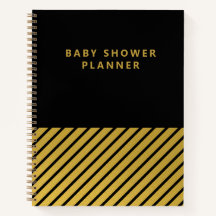 Black Gold Foil Streifen Moderne Baby Showplaner
