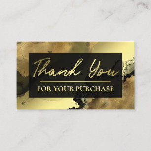 Black Gold Foil Styled Vielen Dank für Ihren Kauf Visitenkarte